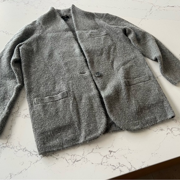 J. Crew Cocoon Sweater Blazer Jacket Grey Cardigan Cozy - Picture 13 of 16
